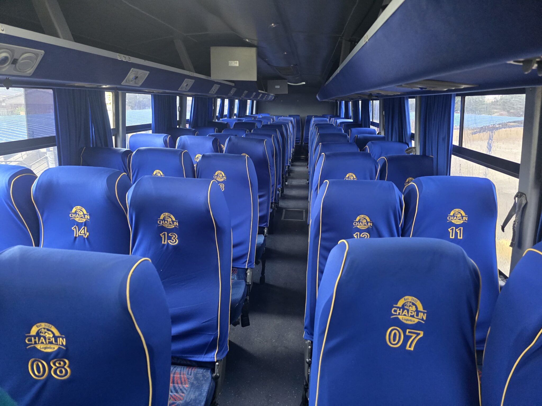 Chaplin coach — branded interior seats