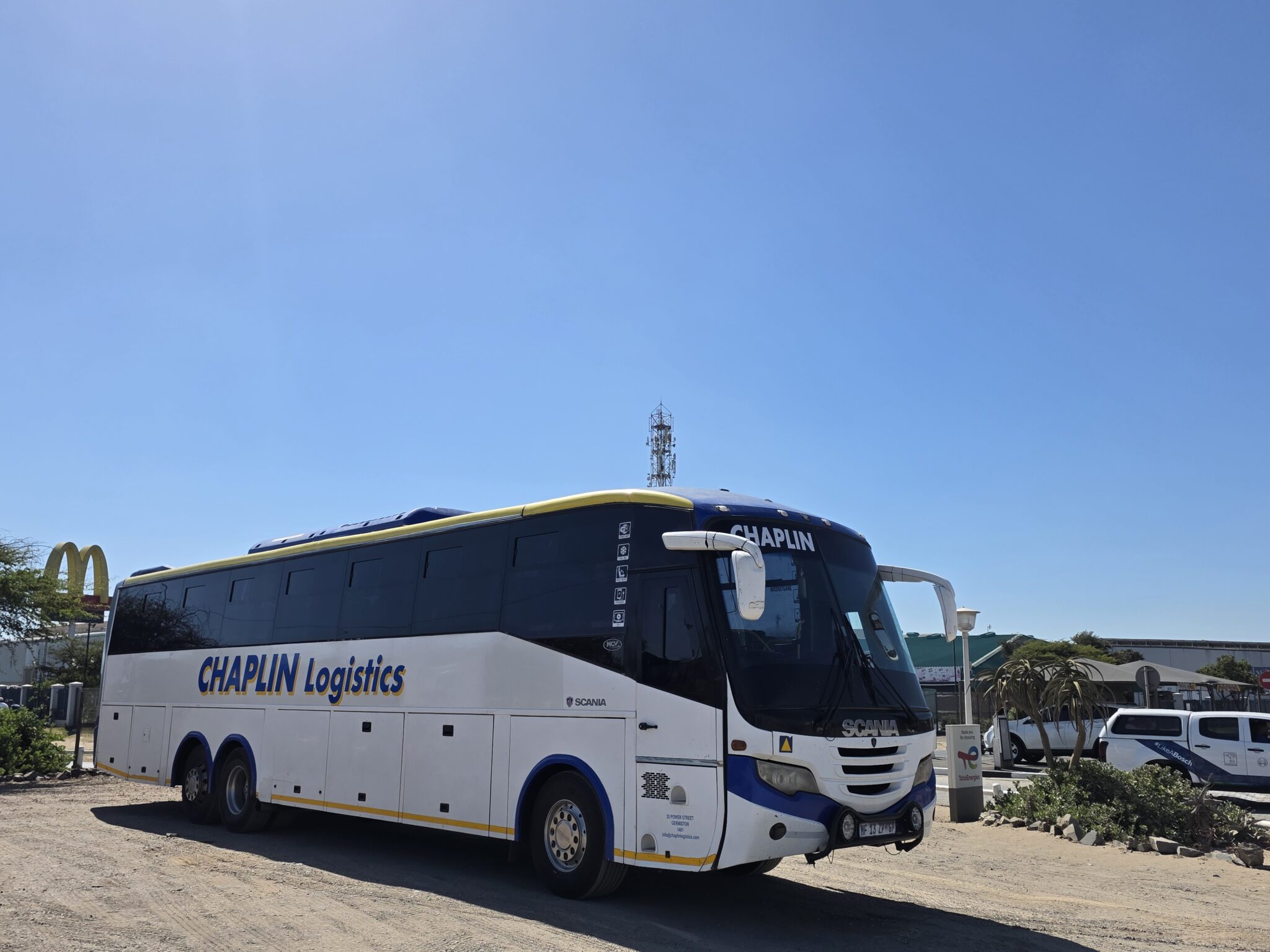 Chaplin Logistics Scania coach exterior